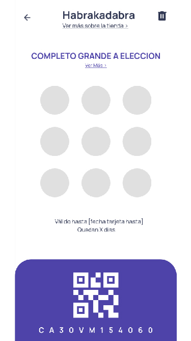 Tarjeta de estampillas con código QR
